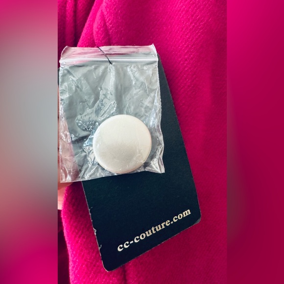 C.C. Couture Ruffle Trim Belted Jacket (Fuchsia) - Size L - Picture 9 of 11